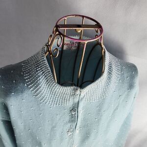 Vintage Blue Beaded Cardigan